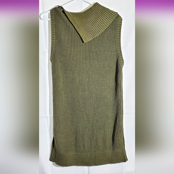 Banana Republic Green Cotton Blend Knit Sleeveless Adjustable Sweater Dress- Med - Picture 8 of 13